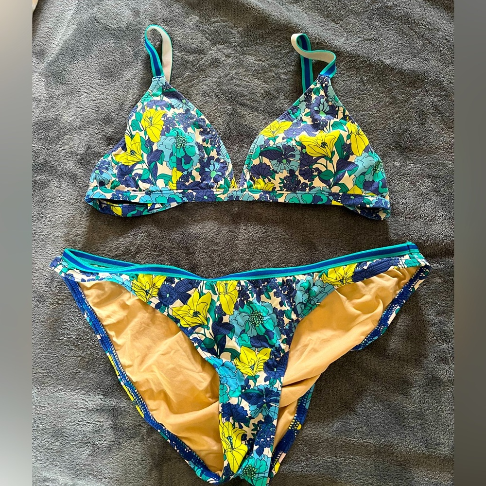 J crew floral bikini top and bottom